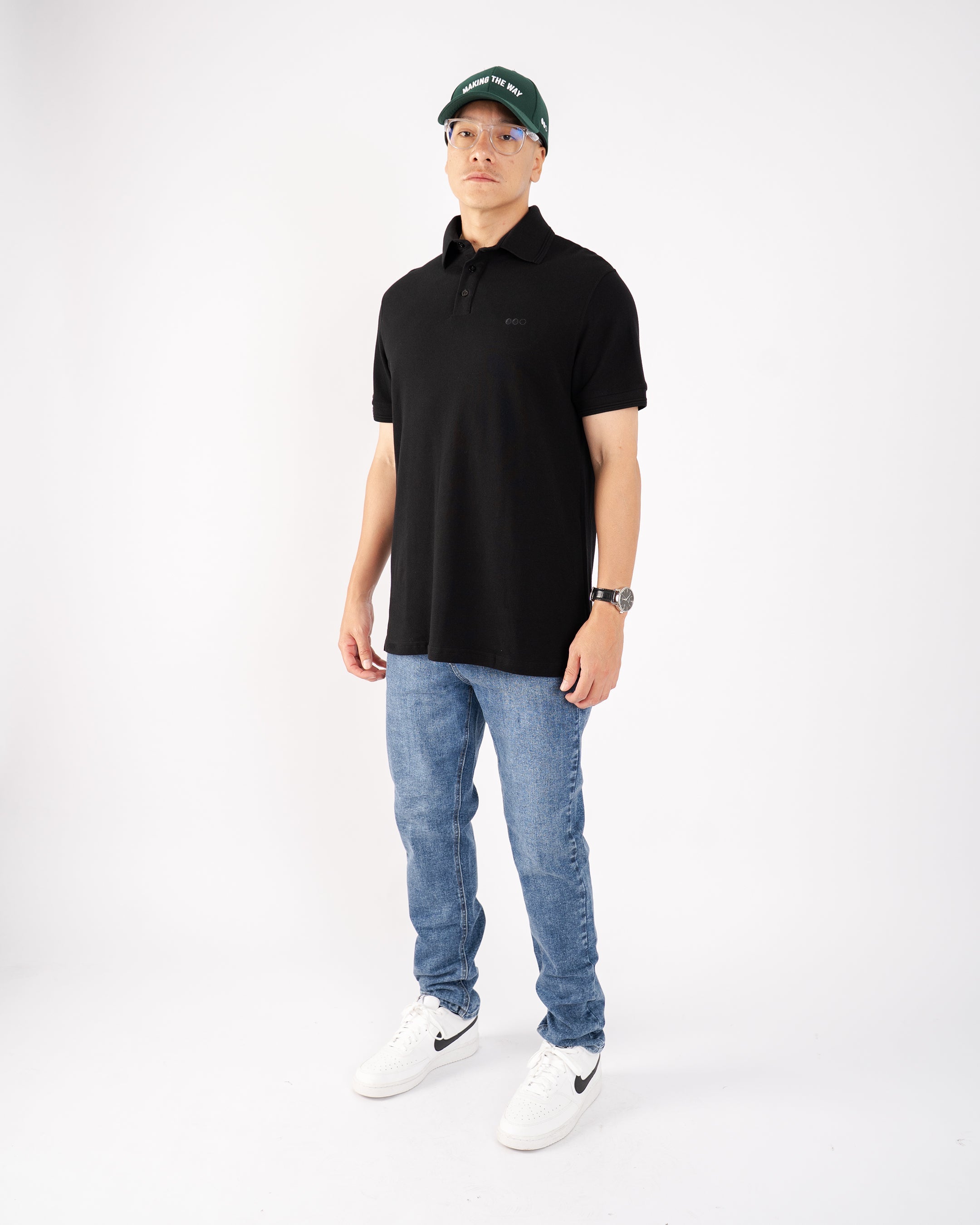 Polo Camisero Slim Negro